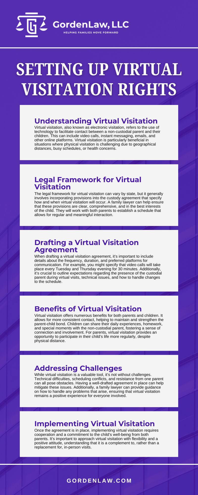 Setting Up Virtual Visitation Rights Infographic